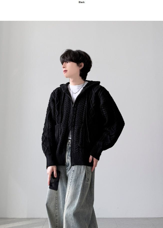 Dine Cable Knit Zip-Up
