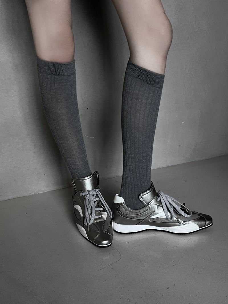 steel-edge stiletto sneaker (2color)