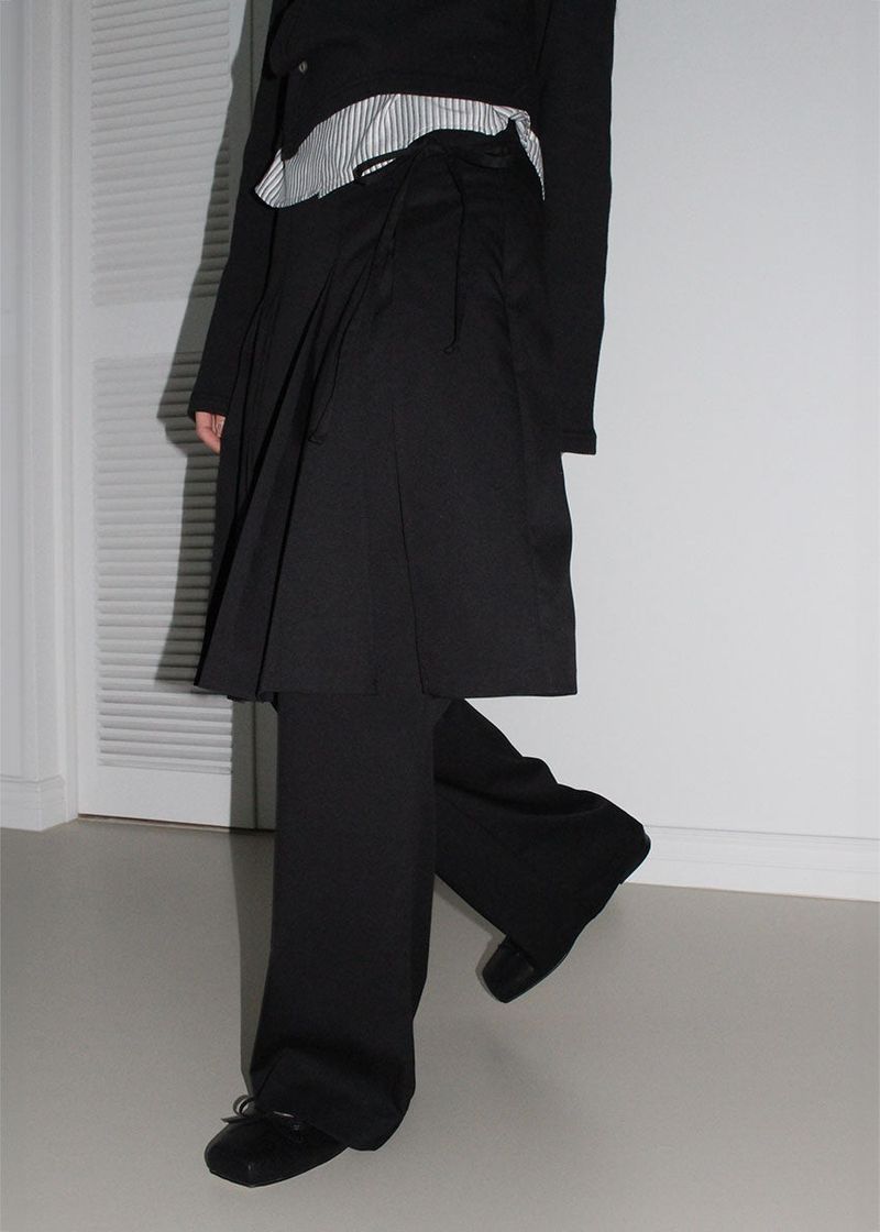 LAYERED SKIRT SLACKS