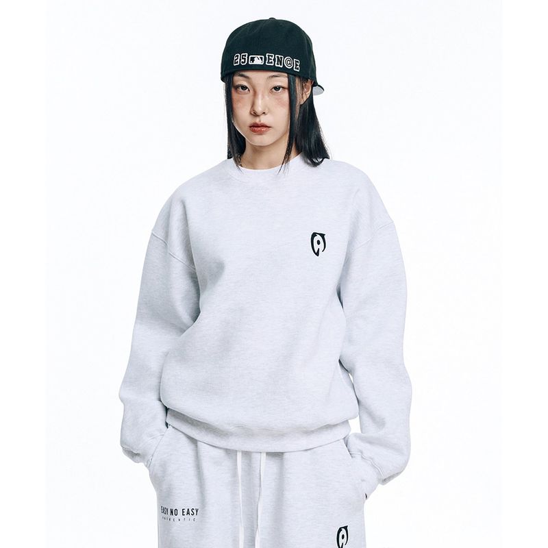 Oversized Hard Crop Sweatshirt - Light Grey