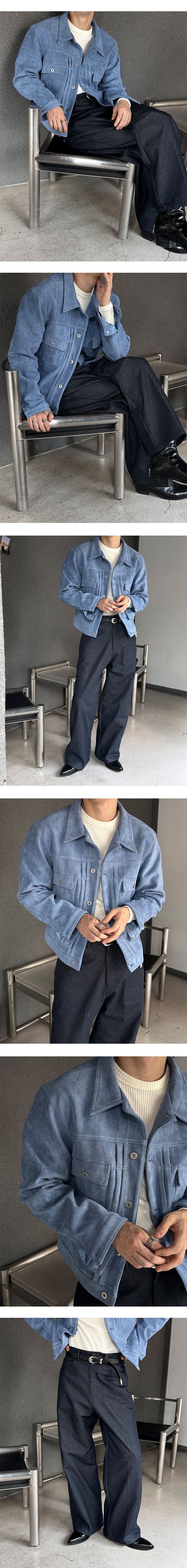 [F/W] Suede trucker jacket(4color)