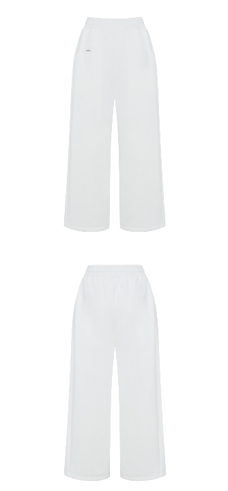 [mnem] pintuck logo jogger pants (white)