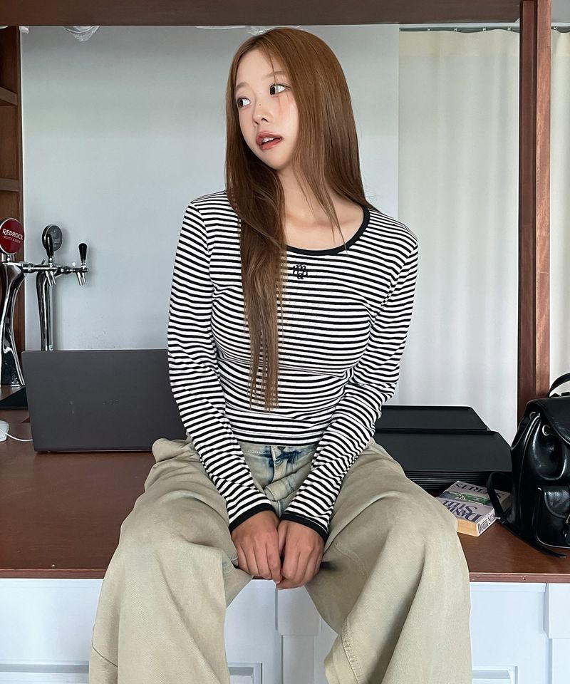 LOGO STITCH STRIPE T-SHIRT