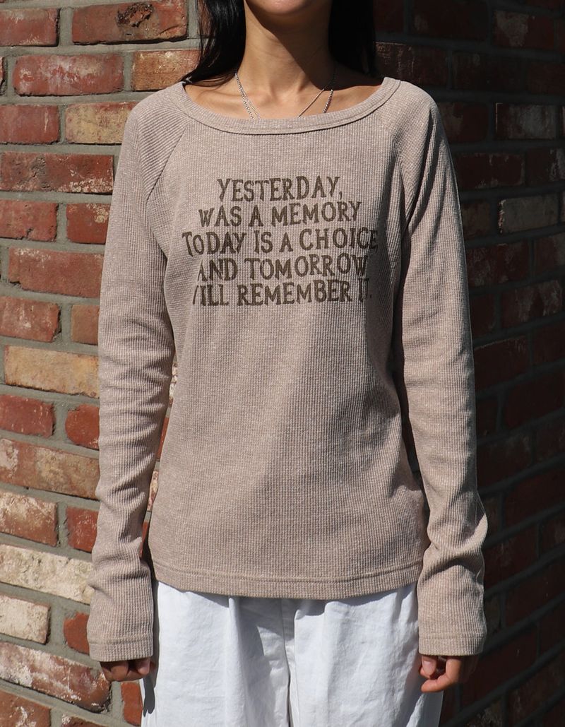Yesterday ワッフル長袖（ベージュ） WOMENS
