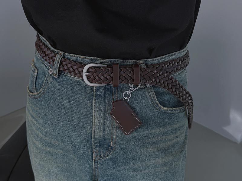 ASCLO Key Ring Weave Leather Belt (2color)