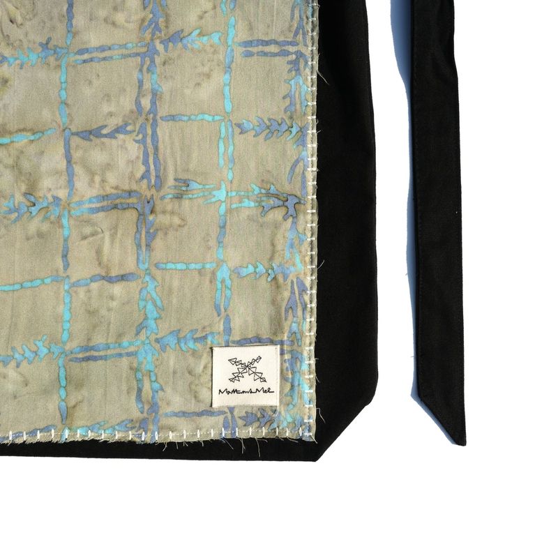 [Patchwork Canvas Bag] Reef Check - Sand