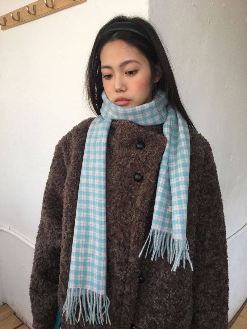[MD Pick]Fine wool check muffler (6color)