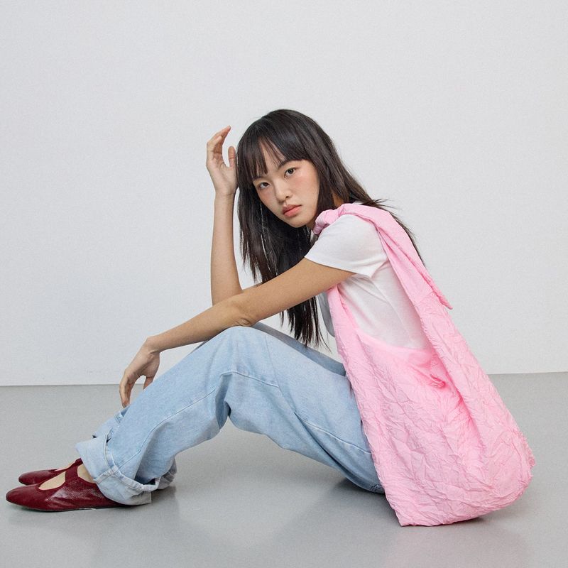 adit（アディット）の「しわ加工バッグ_ピンク（バッグ）」