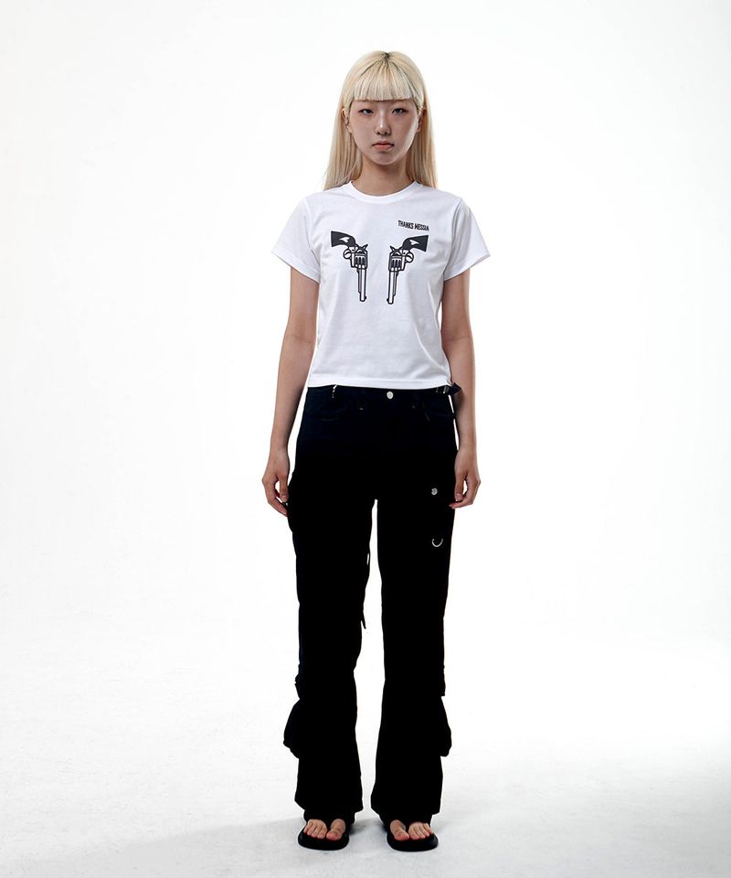 ARCHIVE REVOLVER CROP TSHIRT-WHITE