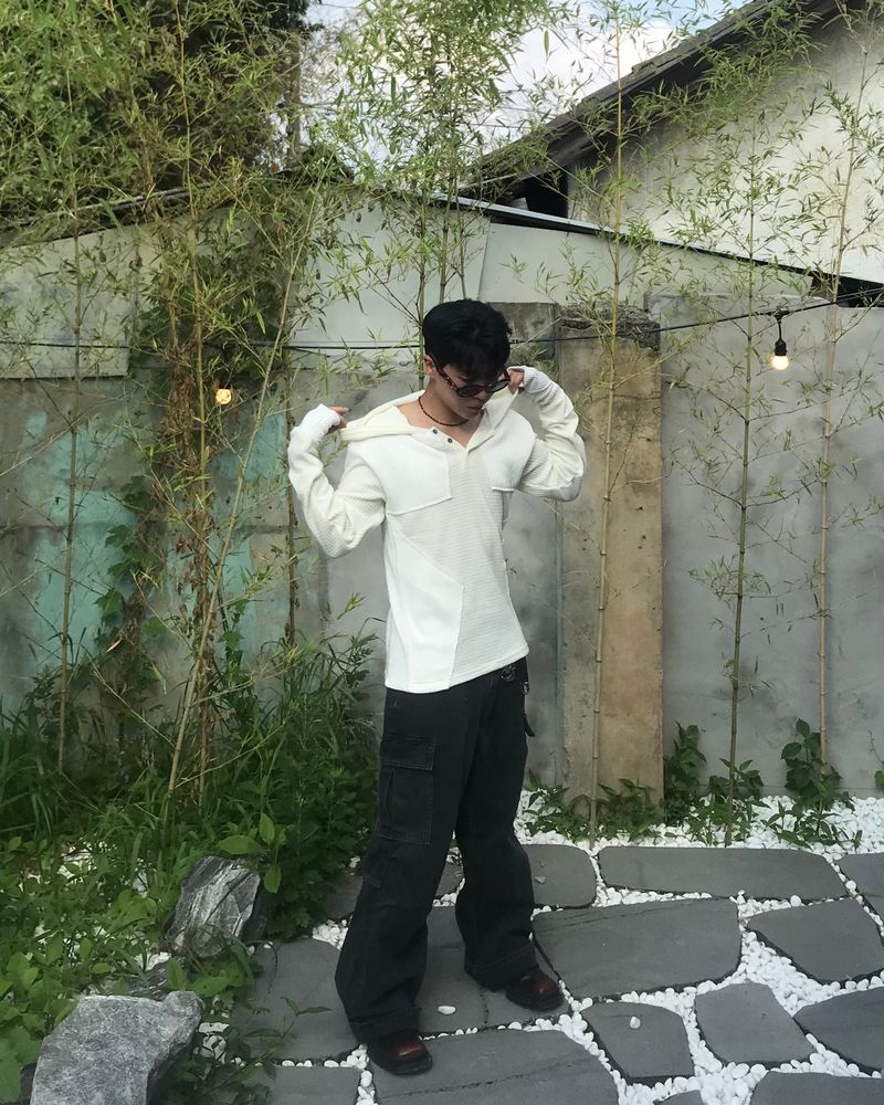 Deep-Dye Cotton Cargo Pants