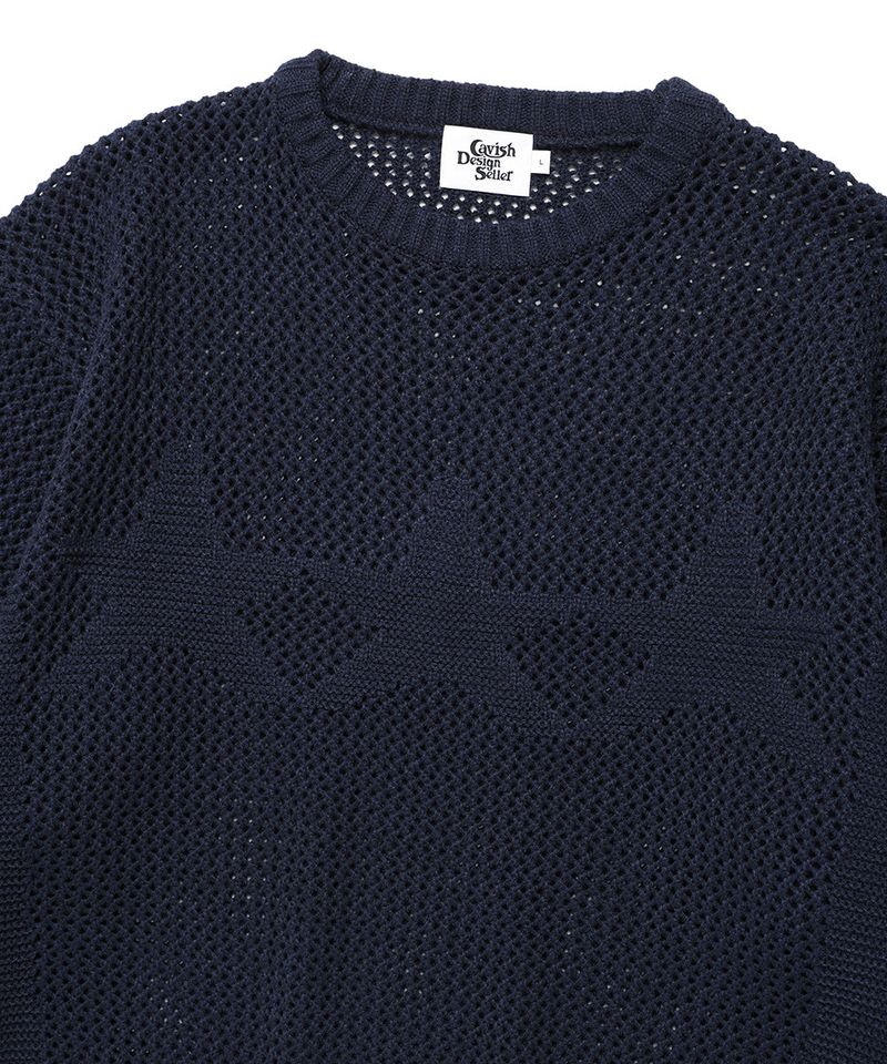 MESH STAR KNIT SWEATER NAVY(CV2FSUK601A)