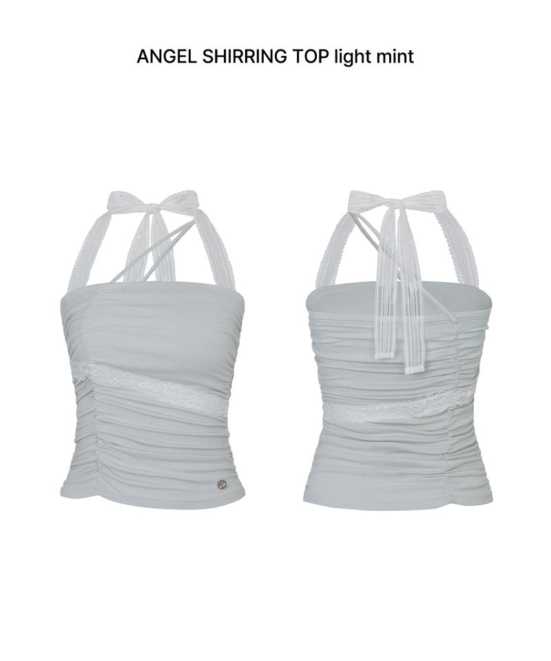 ANGEL SHIRRING TOP light mint