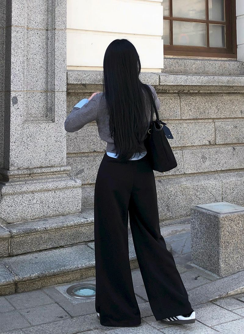 [BELLIDE MADE] DOUBLE-SIDED FLEECE DOUBLE PINTACK WIDE PANTS