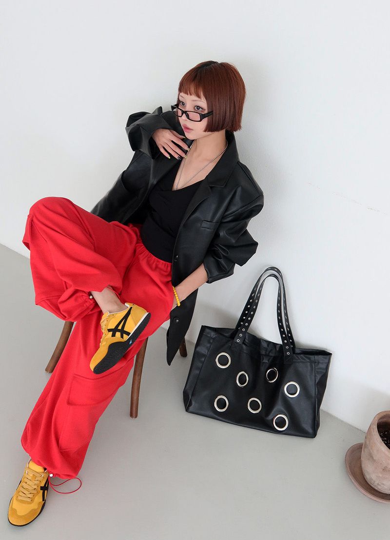 Delight-J（ディライトジェイ）の「Live Leather Oversized-Fit Blazer Jacket（Jackets/Outerwear）」