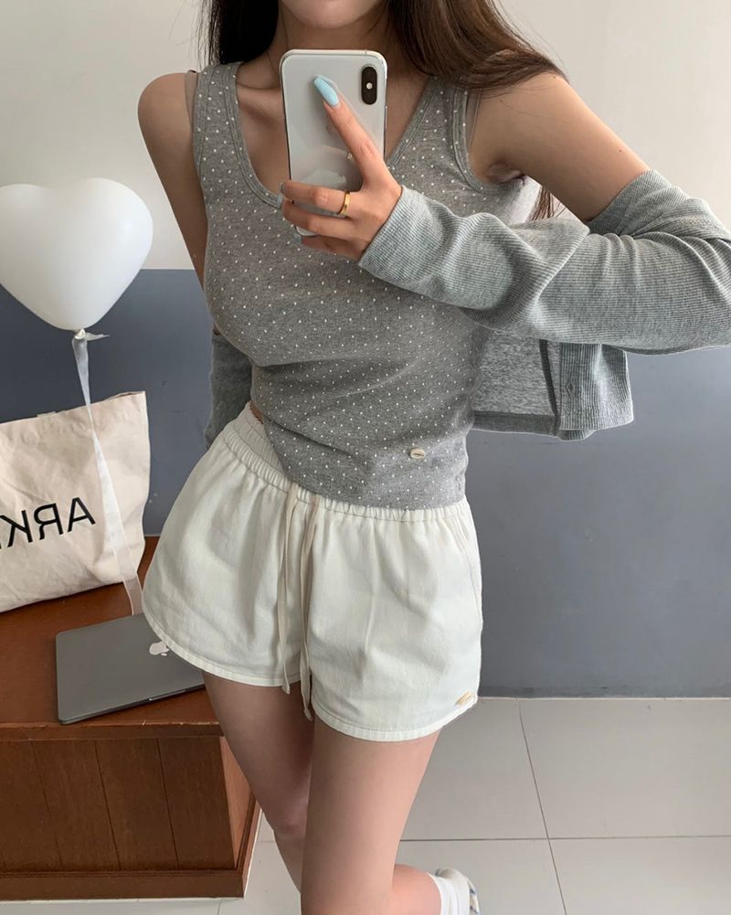 [MADE] Mirror, twill cotton shorts