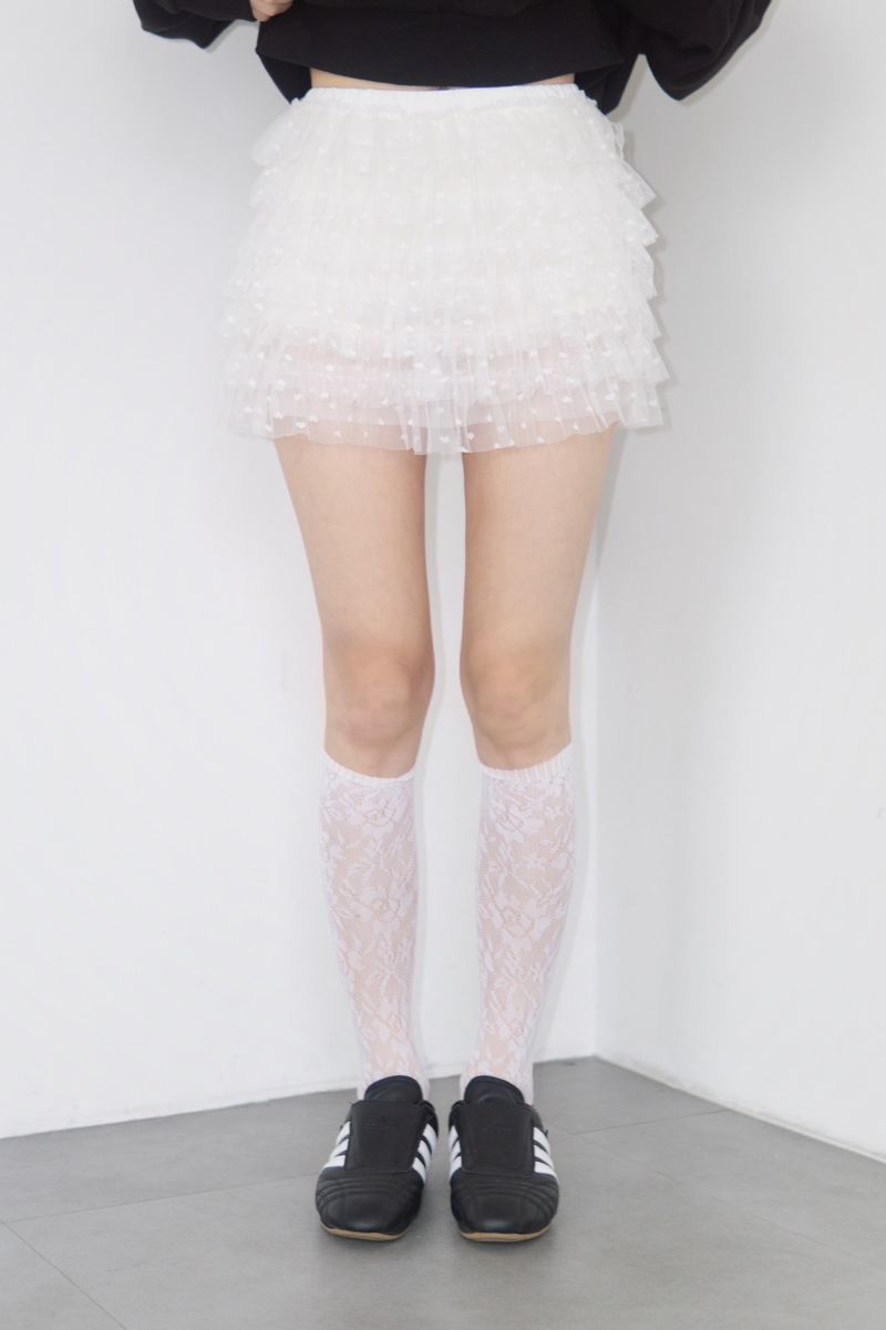 heart frill cancan mini skirt