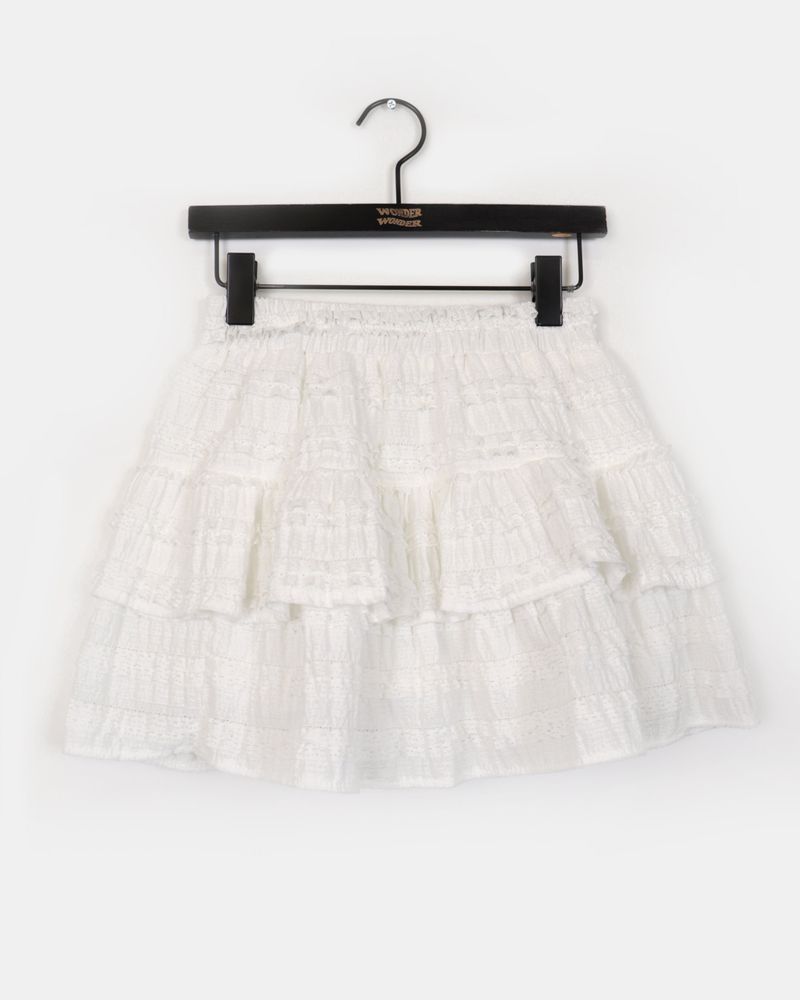 Pecu lace frill mini skirt