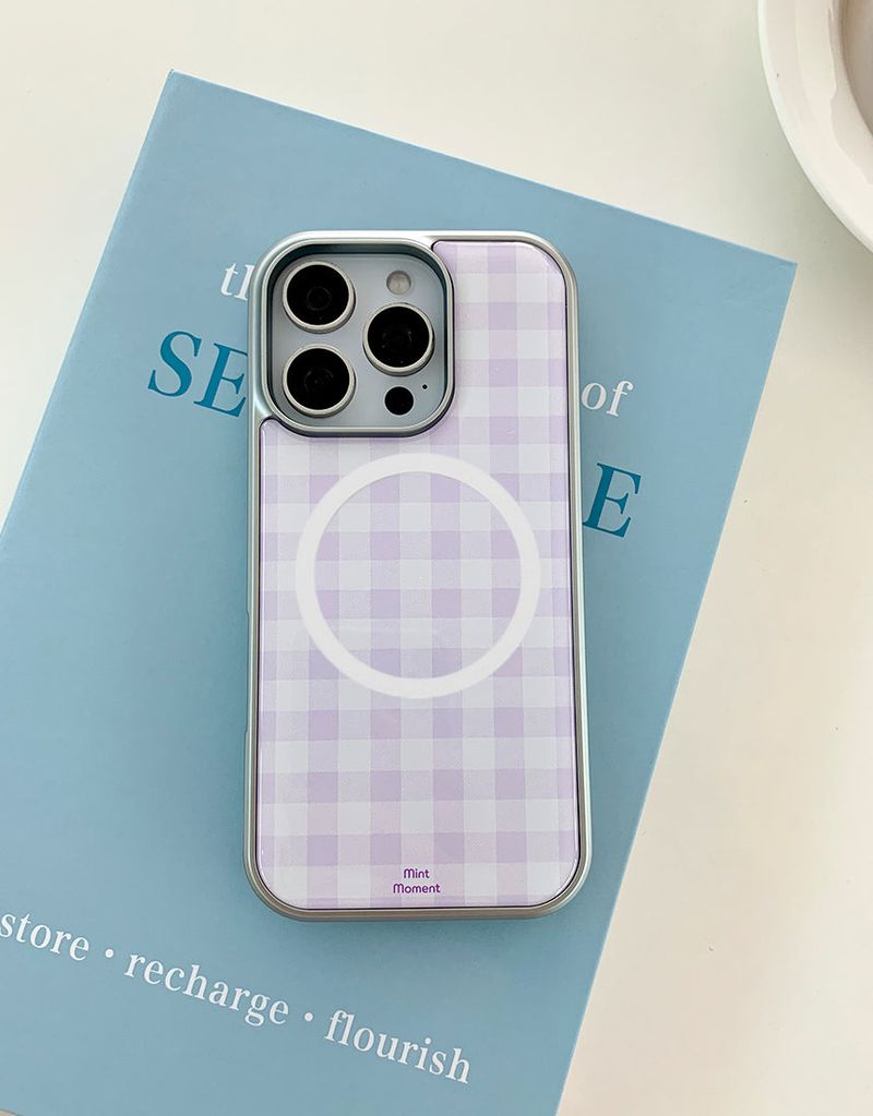 [MADE]ピクニックライラック エポキシ シルバー MagSafe対応 iPhoneケース