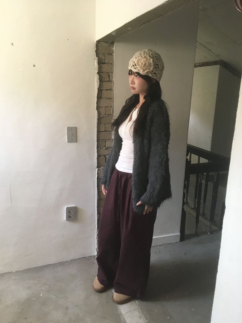 hairy overfit cardigan