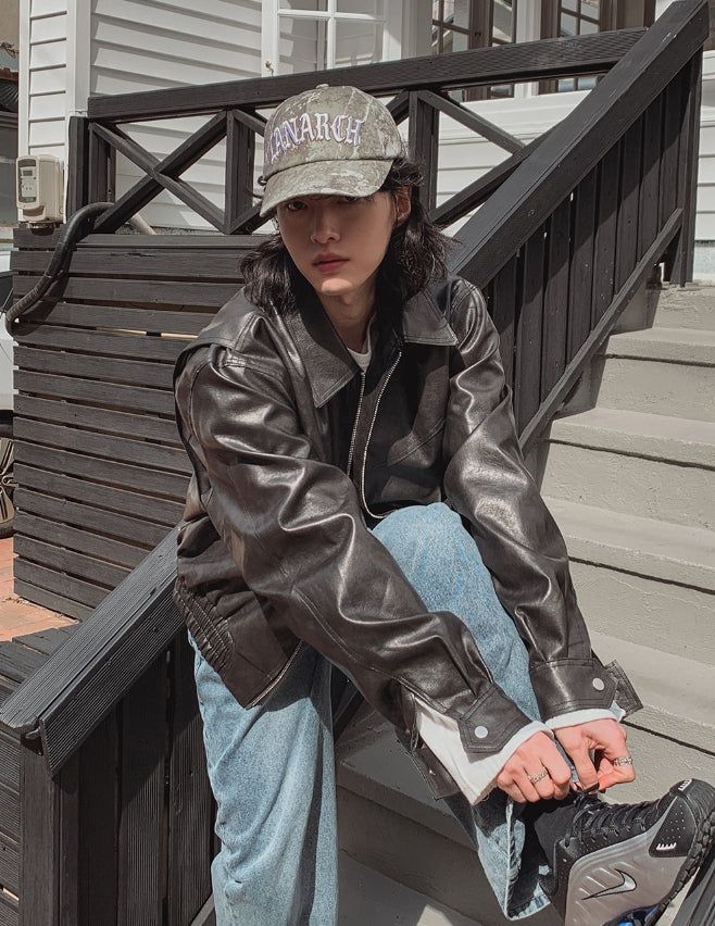 Roine Collar Leather Jacket