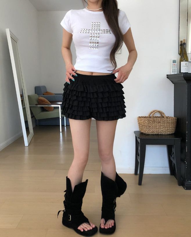 ULAN(ユレン)の「Bae Tiered Frill Shorts(Pants)」