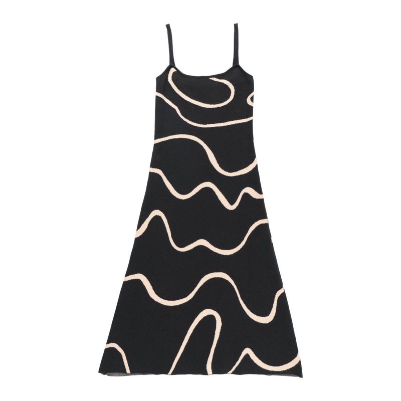 Wave pattern knit one piece