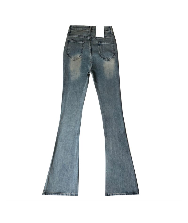 LONG & SLIM FIT Slit detail bootcut high waist hip deep pad long denim pants (3 colors)