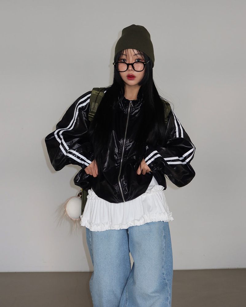 フリルレイヤードロングシャツ