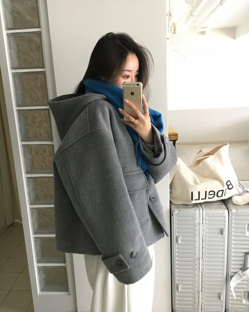 [ORIGINAL] CHILD HOOD WOOL SHORT COAT