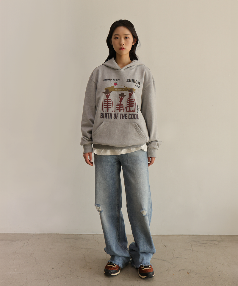 Starry Night Hoodie - Melange Grey