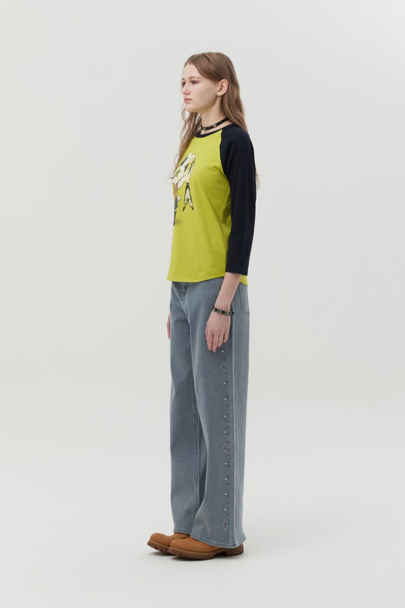 ROCKTTY BUNNY RAGLAN T-SHIRT [LIME]
