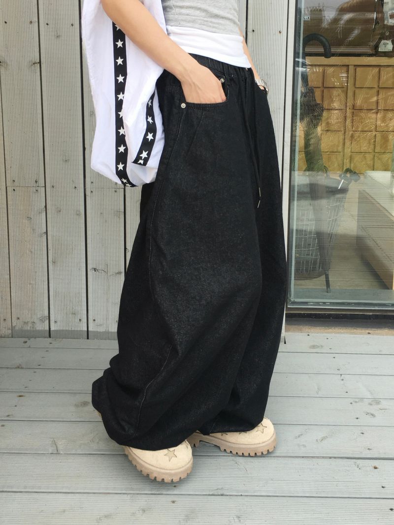 Deep green banding balloon pants (2c)
