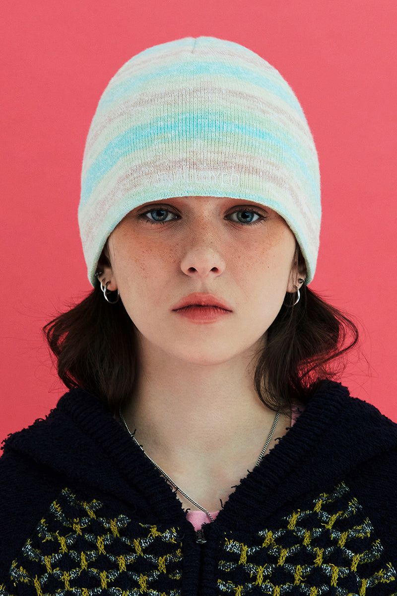 UNALLOYED（アナロイド）の「GRADATION STRIPE BEANIE / LIGHT GREEN（Hats）」