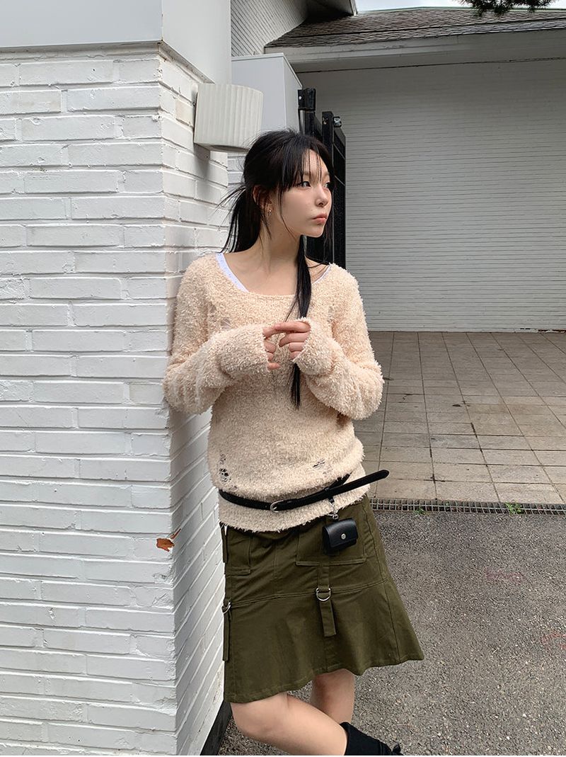 BOUCLE DAMAGE LOOSE KNIT (2C)