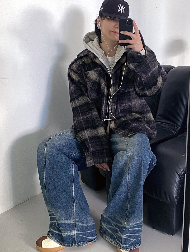 No.1020 T hairy check JK