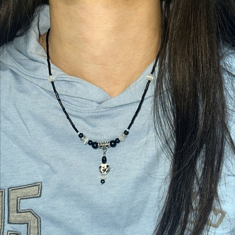 白雲 Cats Eye Gemstone Beads Necklace