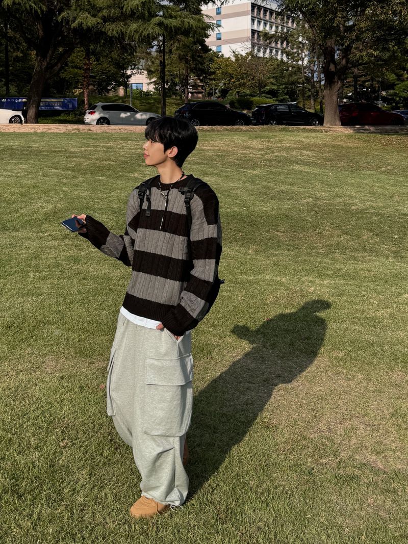 Oversized Striped Cable Knit (4 colors)