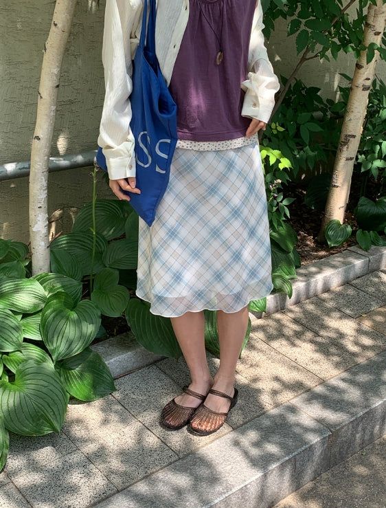 BAON（バオン）の「Heliti Wavy Lace Midi Skirt（Skirts）」