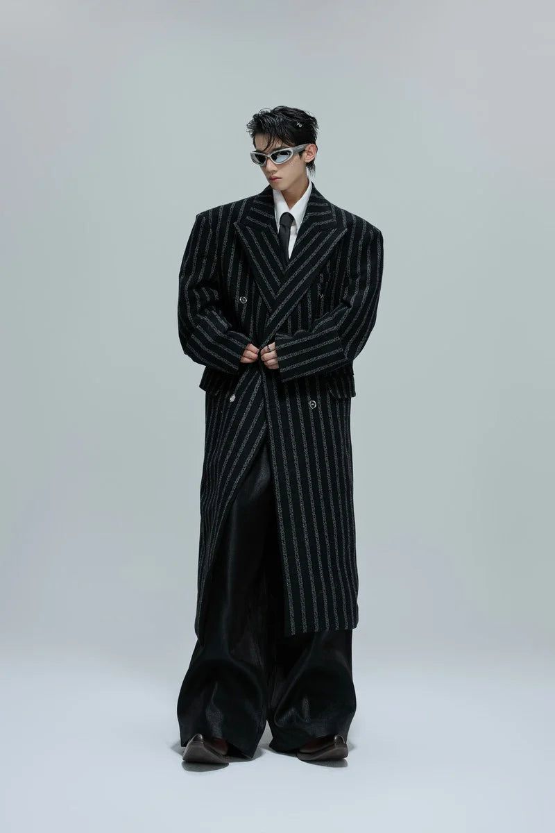 Argue Cultureの「Striped Cinched Wool Overcoat（Jackets/Outerwear）」