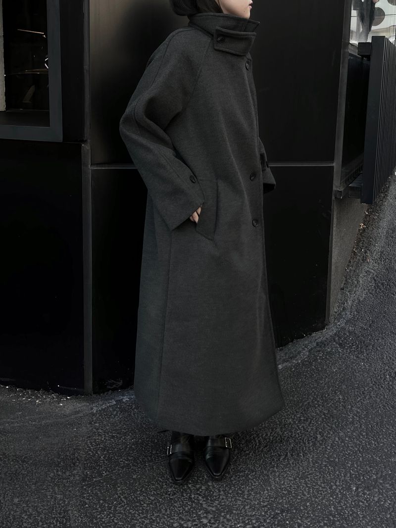 city high neck long coat (2color)