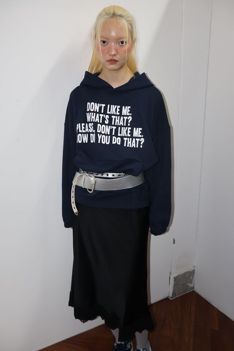 LETTERING HOODIE - NAVY