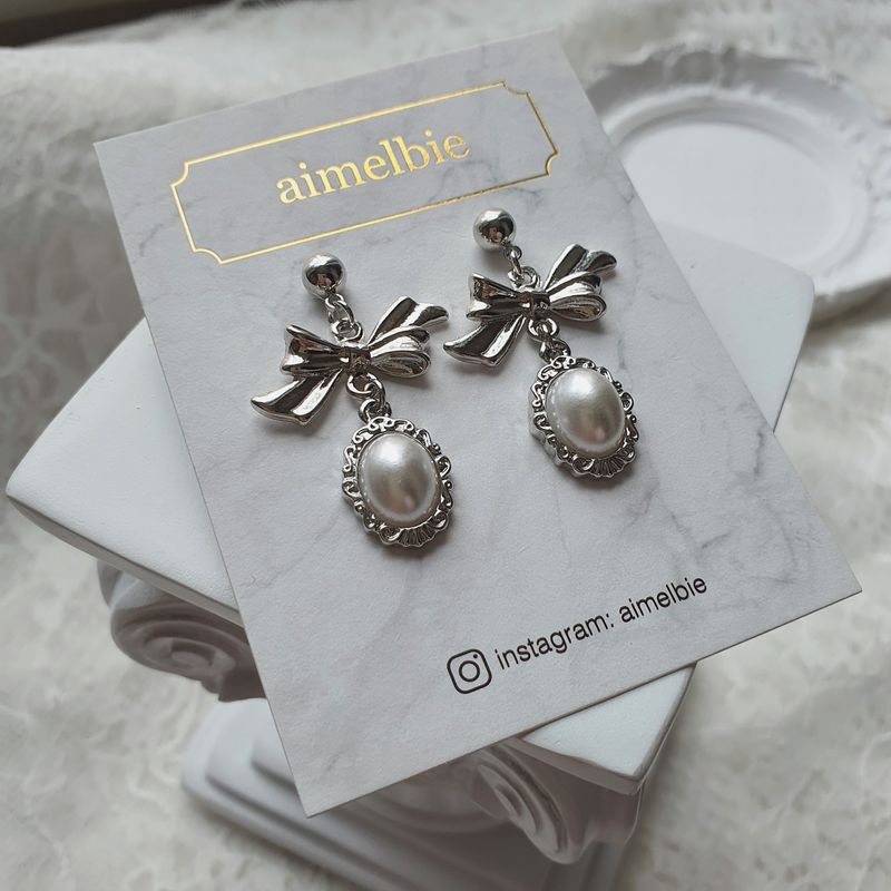 [SNSD Tiffany Earring] Mary Earring - Pearl Version (Silver)