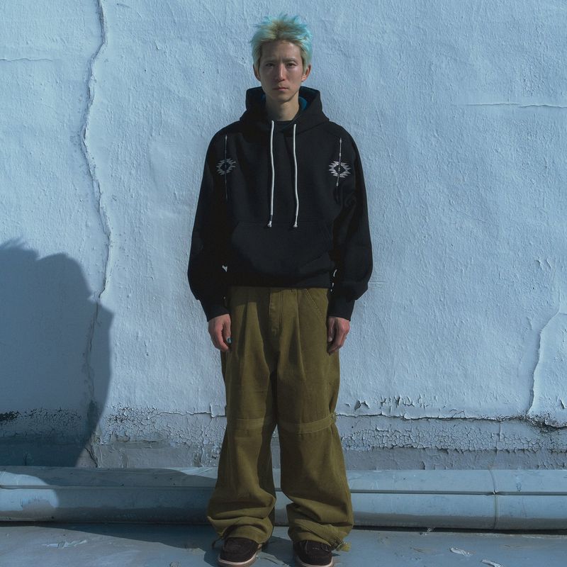 Chimayo stitch hoodie / Black