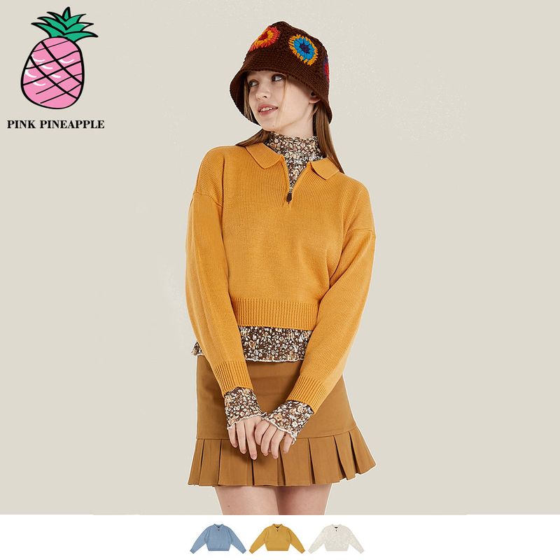 PINK PINEAPPLE(ピンクパイナップル)の「KNITTING ZIP-UP SWEATER(Tops)」