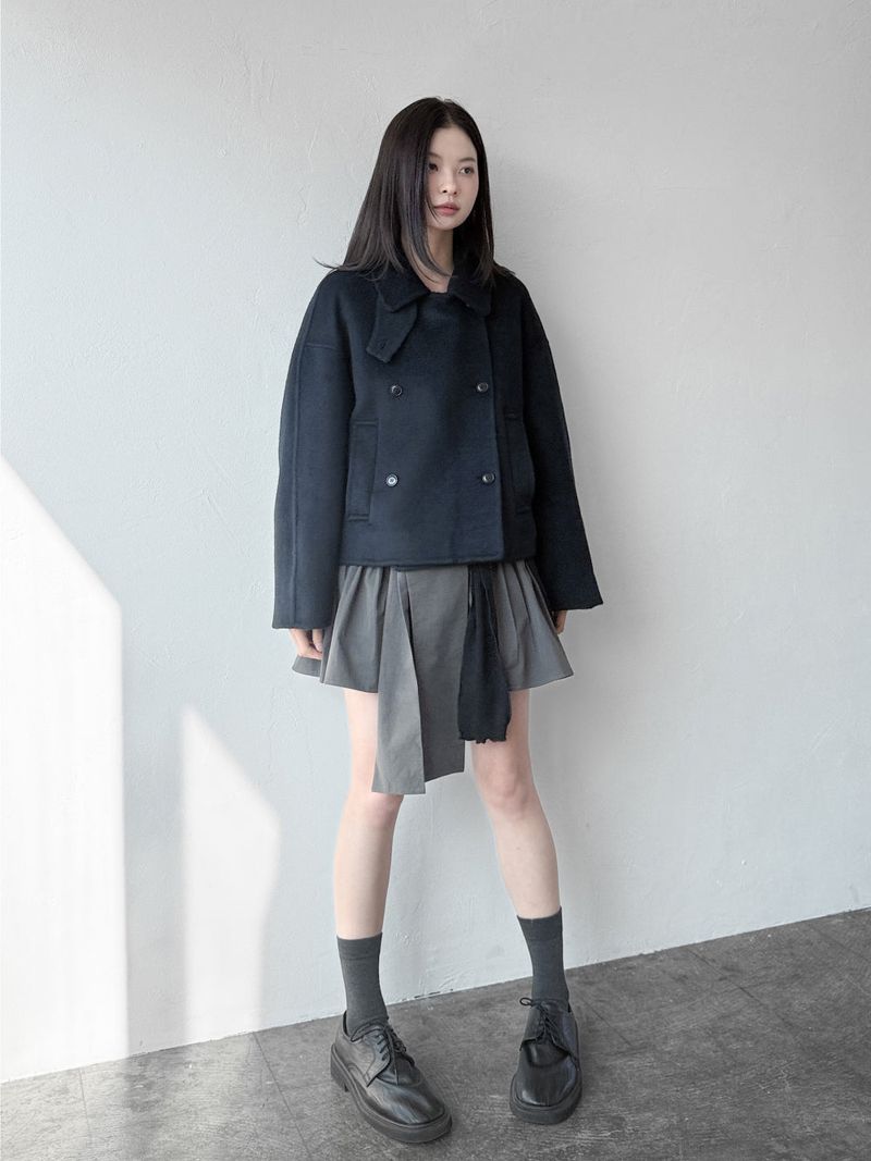  DOUBLE BUTTON WOOL COAT