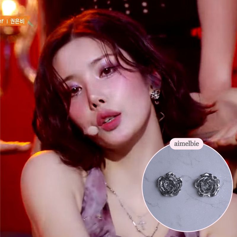 [IVE Yujin Piercing] Metal Rose Piercing - Silver Color