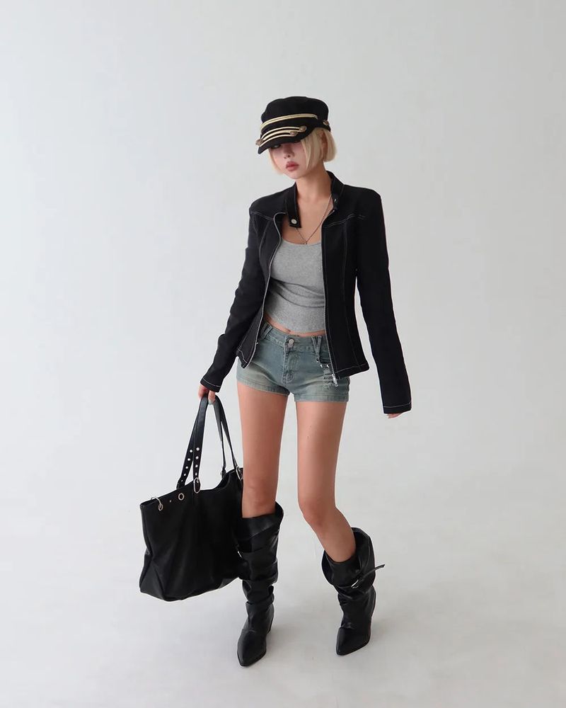 Stud Jjin Slim Denim Short Pants