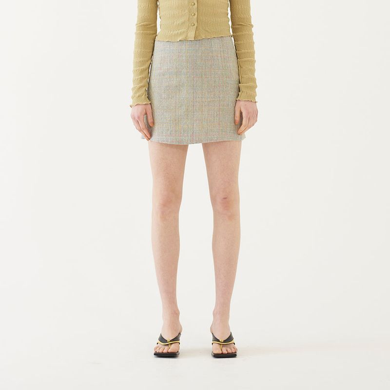 TWEED A-LINE MINI SKIRT (MINT)