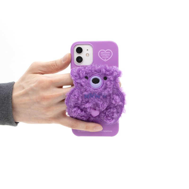 SUN CASE PATCH FLEECE BEAR SPARKLING PURPLE