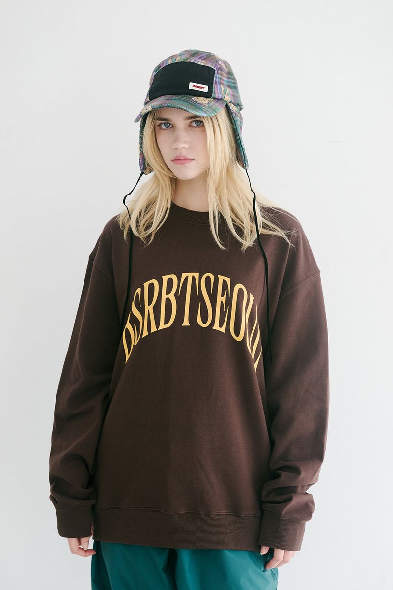 BSRABBIT(ビエスラビット)の「BSR2223FWPO077 BSRBT ARCH LOGO CREWNECK BROWN(Tops)」